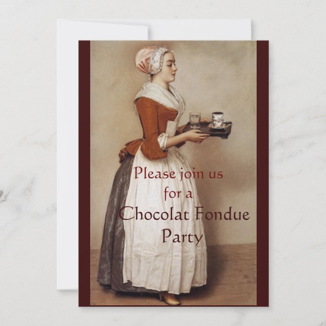INVITATION CHOCOLAT FONDUE DÎNER FÊTE (Devant)