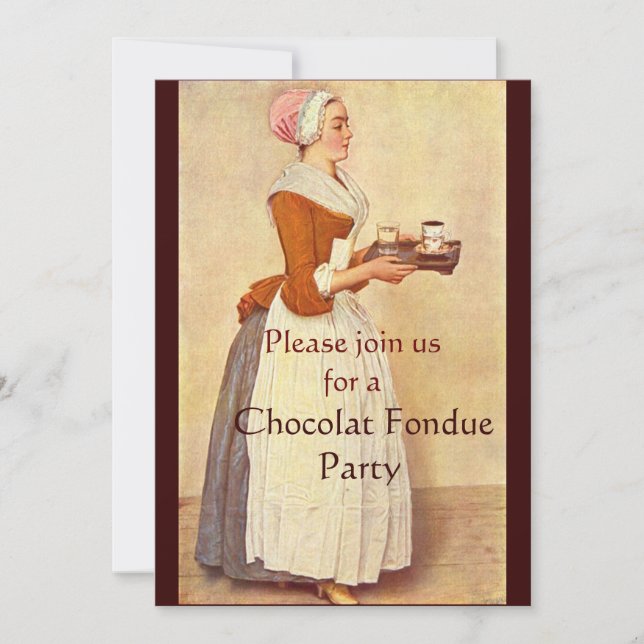 INVITATION CHOCOLAT FONDUE DÎNER FÊTE (Devant)