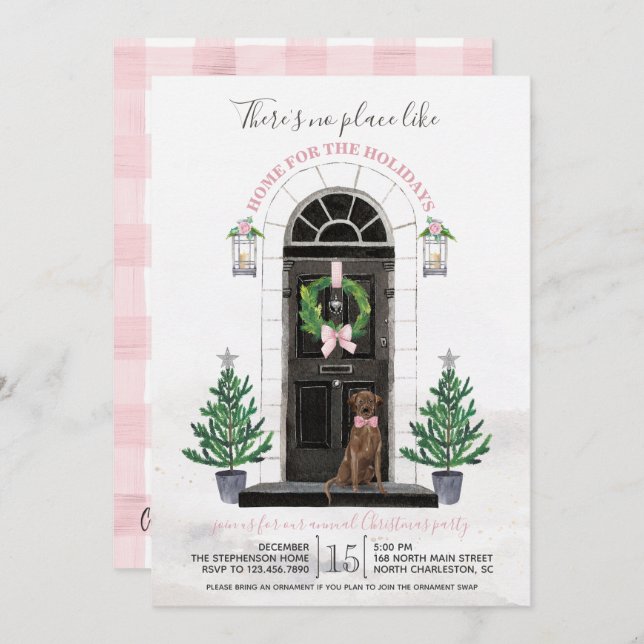 Invitation Chocolat Lab Labrador Retriever Fête (Devant / Derrière)