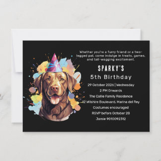 Invitation Chocolat Labrador Paw ty : Un Bassin Anniversaire