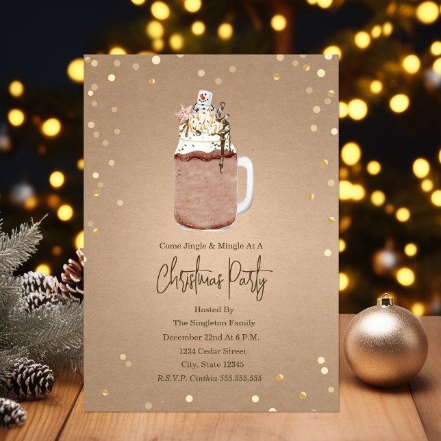 Invitation Chocolat Mason Jar Milkshake fête de Noël (Créateur téléchargé)