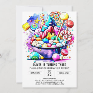 Invitation Chocolat sucré moderne Anniversaire