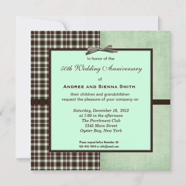 Invitation ChocoMint 50e anniversaire de mariage (Devant)