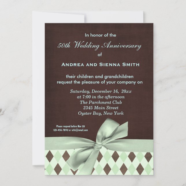Invitation ChocoMint Anniversaire de Mariage (Devant)