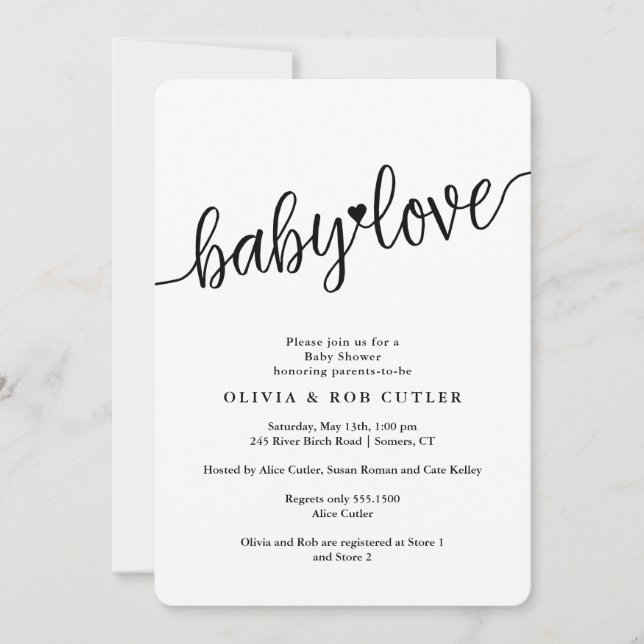 Invitation Choisissez votre couleur Baby Love Douche (Devant)