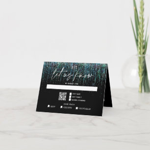 Invitation Choix de repas code QR Moderne RSVP Edgy Sarcelle 