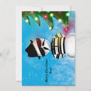 Invitation Cholo Snowman Foot Noël Lumières Arbre Neige