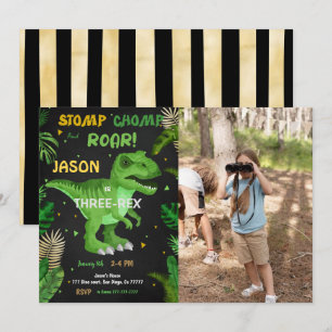 Invitation CHOMP ET RACINE ! Son Dinosaure Photo Anniversaire