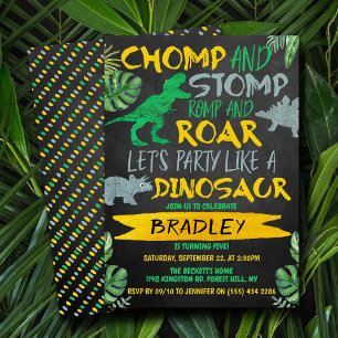 Invitation Chomp & Stomp ! Dinosaur Garçons N'Importe Quel Âg
