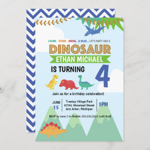 Invitation Chomp Stomp Growl Kids (N'Importe Quel Âge) Dinosa