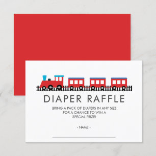 Invitation CHOO CHOO TRAIN Baby shower Déchets Raffle Billet