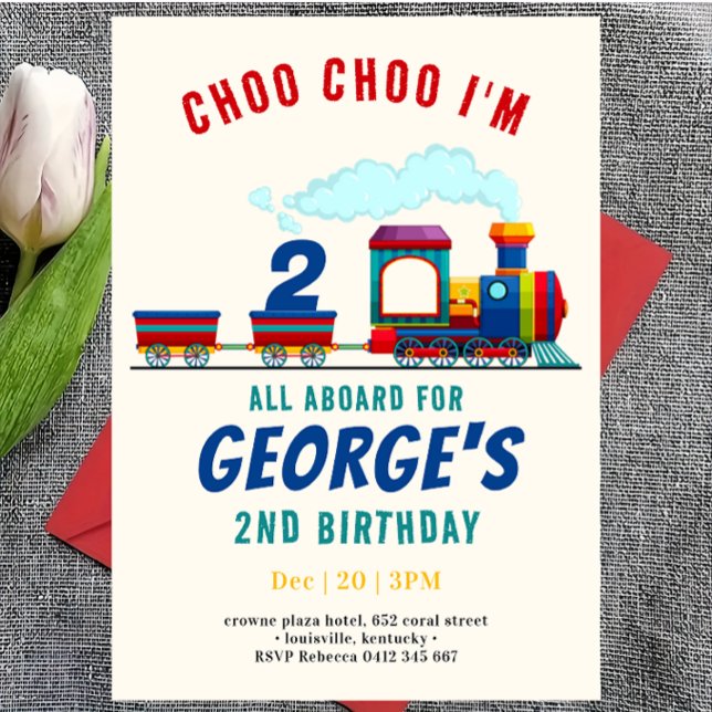 Invitation Choo Choo Transport de véhicule ferroviaire Annive (Créateur téléchargé)