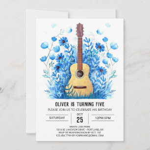 Invitation Chord Musician's Guitar Boy Birthday