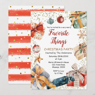 Invitation Choses favorites Noël Échange cadeau fête