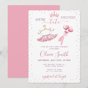 Invitation Chou Tutu Ballet Chaussons Ballerina Baby shower