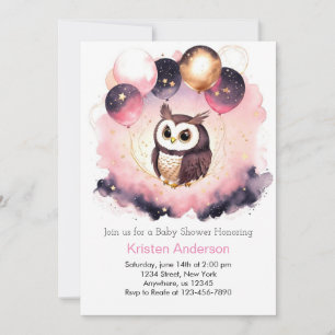 Invitation Chouette à Whimsical Woodland Adventure Girl Baby 
