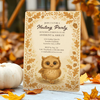 Invitation Chouette Bébé Chouette Chute Douche Bois Fête de n