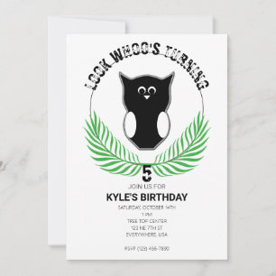 Invitation Chouette Dans La Fête D'Anniversaire Du Bois