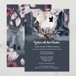 Invitation Chouette de la forêt de la loup bleu-mousseux