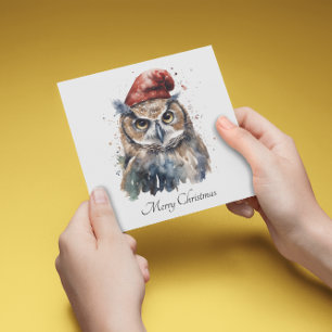 Invitation Chouette de Noël, personnalisable