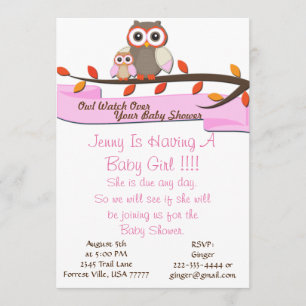 Invitation Chouette Surveillez Baby shower Anniversaire Invit
