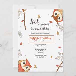 Invitation Chouettes d'anniversaire
