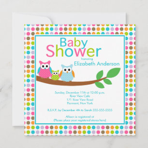 Invitation Chouettes de papa et maman avec Baby shower de che