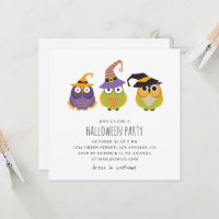 Chouettes d'Halloween. Fête costumée pour enfants