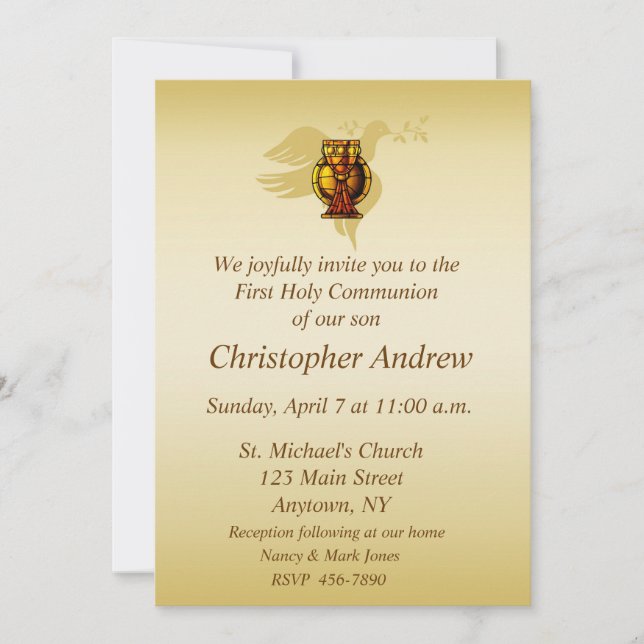 Invitation chrétienne de Chalice, d'Eucharistie et (Devant)
