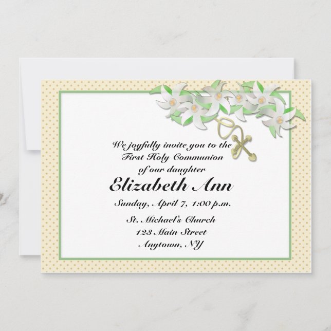 Invitation chrétienne de White Lilies (Devant)