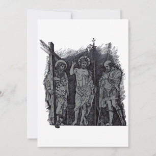 Invitation Christ ressuscité entre les saints André et Longin