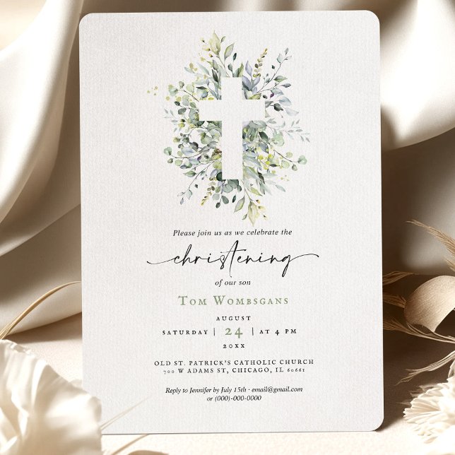 Invitation Christening Green (Créateur téléchargé)
