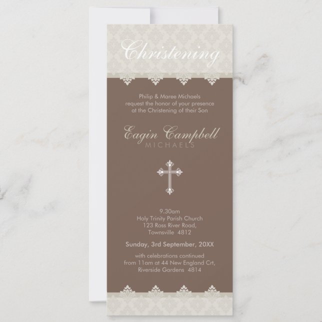 Invitation CHRISTENING INVITES : oh si beautiful 1P (Devant)