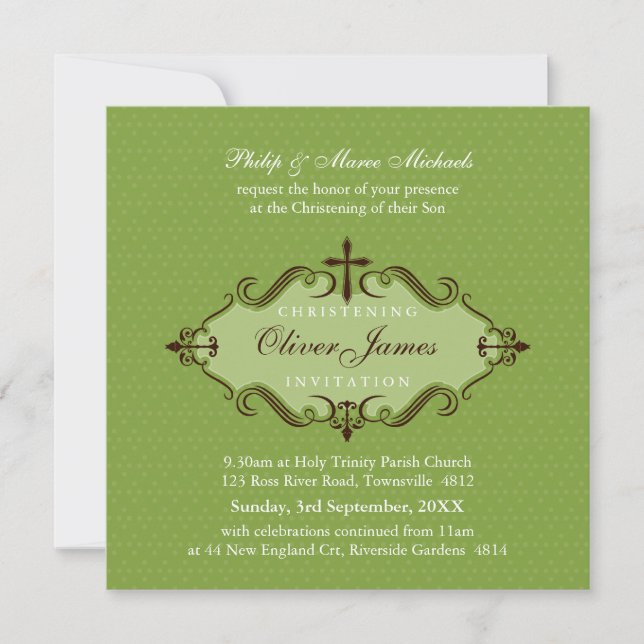 Invitation CHRISTENING INVITES : viva 9SQ (Devant)
