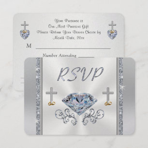 Invitation Christian 60e anniversaire RSVP avec choix de menu