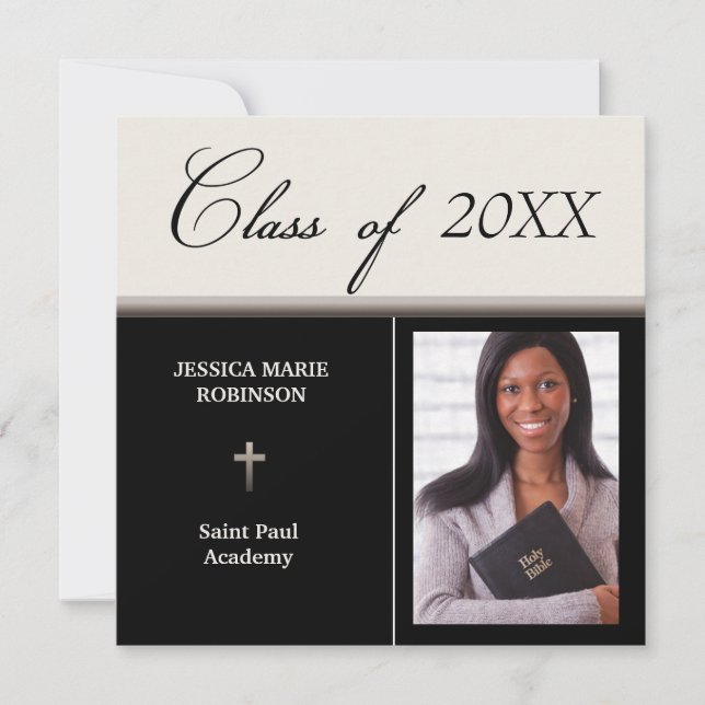 Invitation Christian Parochial School Photo Graduation (Devant)