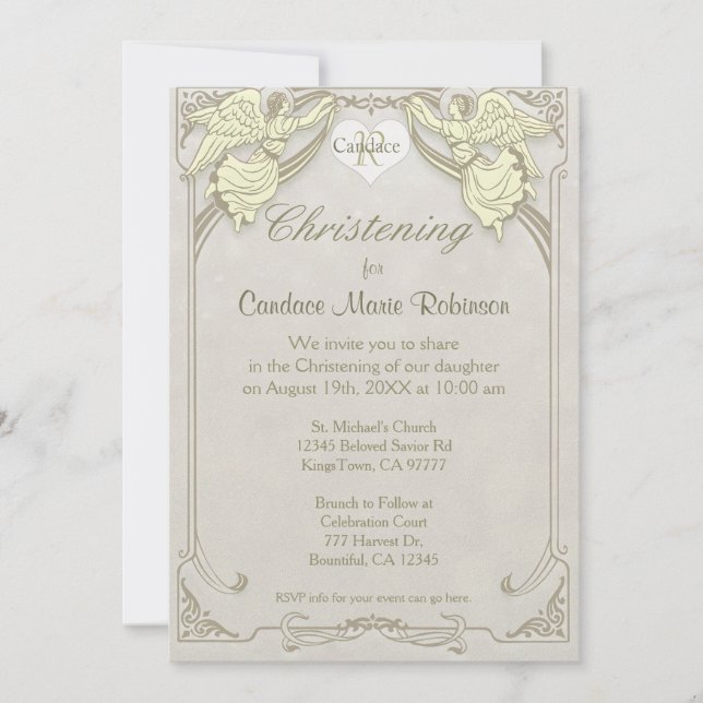 Invitation Christine | Monogramme Angel (Devant)