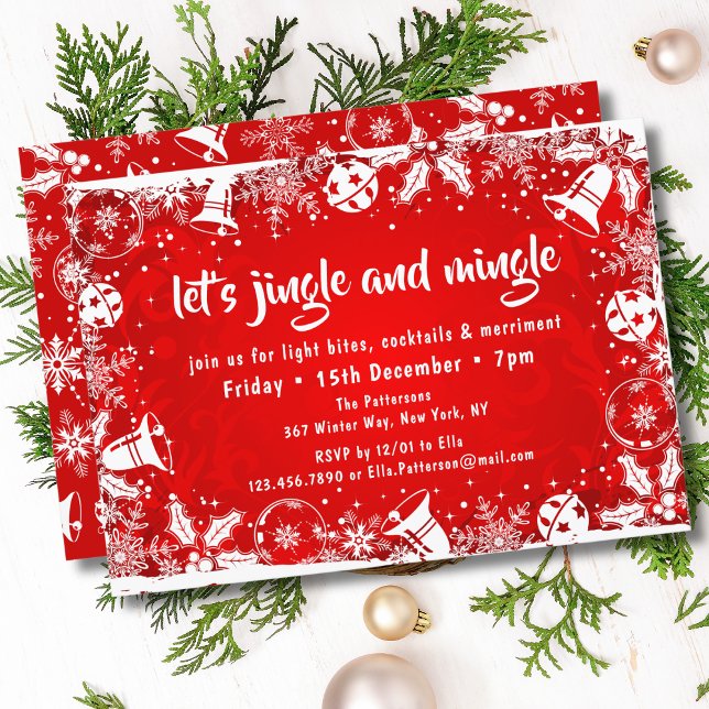 Invitation Christmas Bells Jingle et Mingle Christmas Party (Créateur téléchargé)