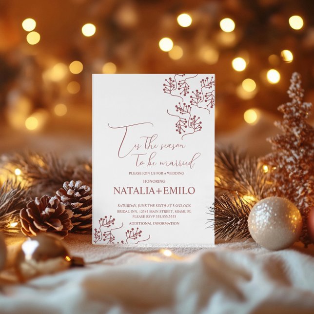 Invitation Christmas Berries Elegant Holiday Wedding  (Créateur téléchargé)