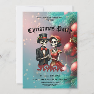 Invitation Christmas Bone Romance, Un couple de squelettes fe
