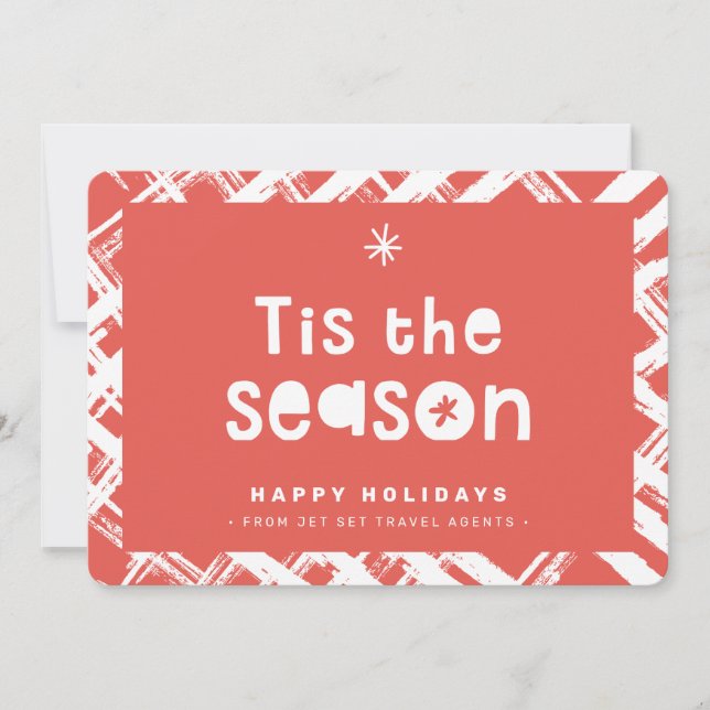 Invitation CHRISTMAS BUSINESS THANKS cute tis the season  (Devant)