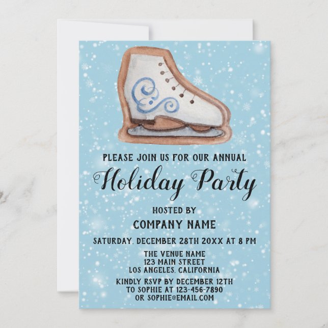 Invitation Christmas Cookie Company Fête de Vacances Blue nei (Devant)