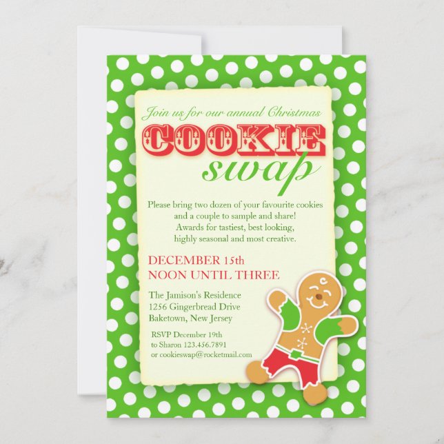 Invitation Christmas Cookie Swap (Devant)