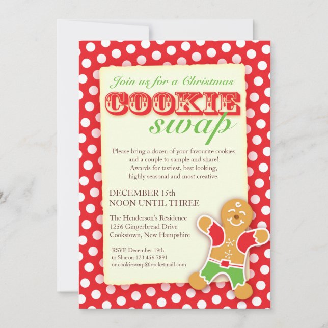 Invitation Christmas Cookie Swap (Devant)