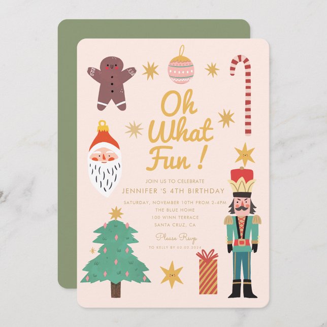 Invitation Christmas Cute Quel anniversaire amusant (Créateur téléchargé)