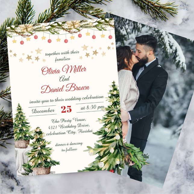Invitation Christmas Elegant Winter Holiday Wedding (Créateur téléchargé)