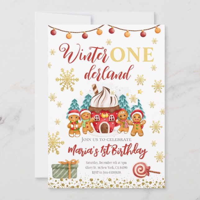 Invitation Christmas Gingerpain cookies Anniversaire Invitati (Devant)