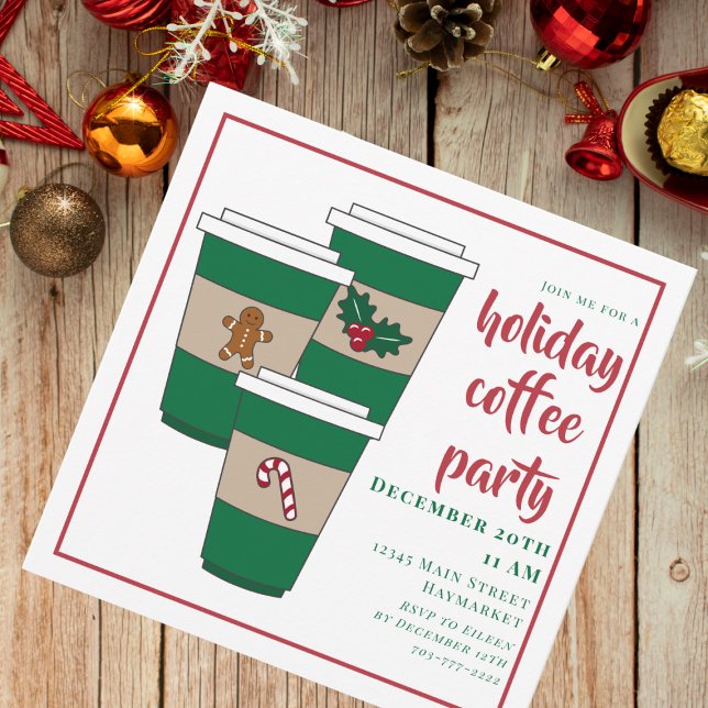 Invitation Christmas Holiday Coffee Bar  (Créateur téléchargé)