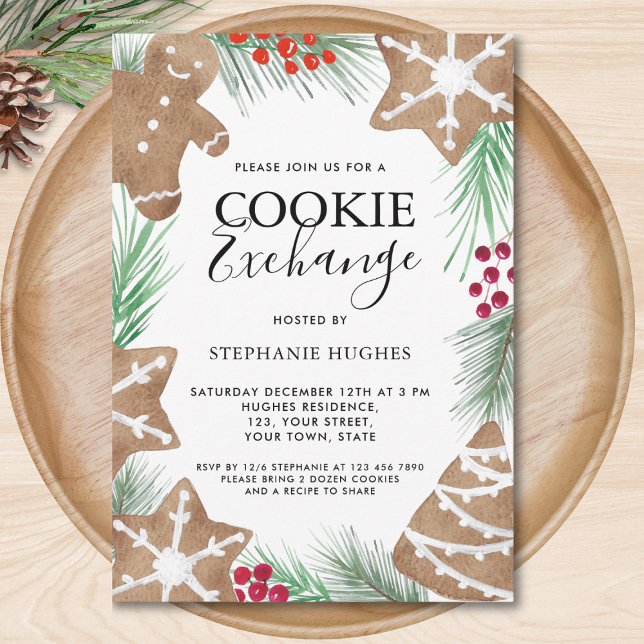 Invitation Christmas Holiday Cookie Exchange Party (Créateur téléchargé)