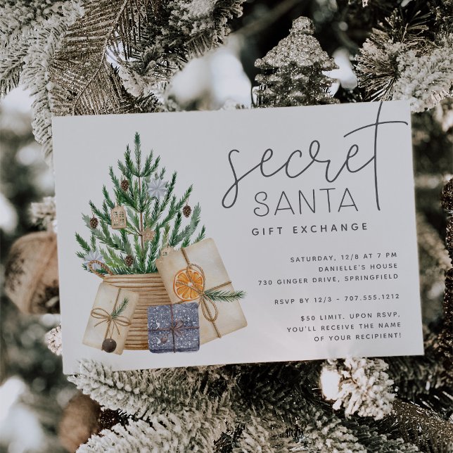 Invitation Christmas Holiday Secret Père Noël Party Invitatio (Créateur téléchargé)